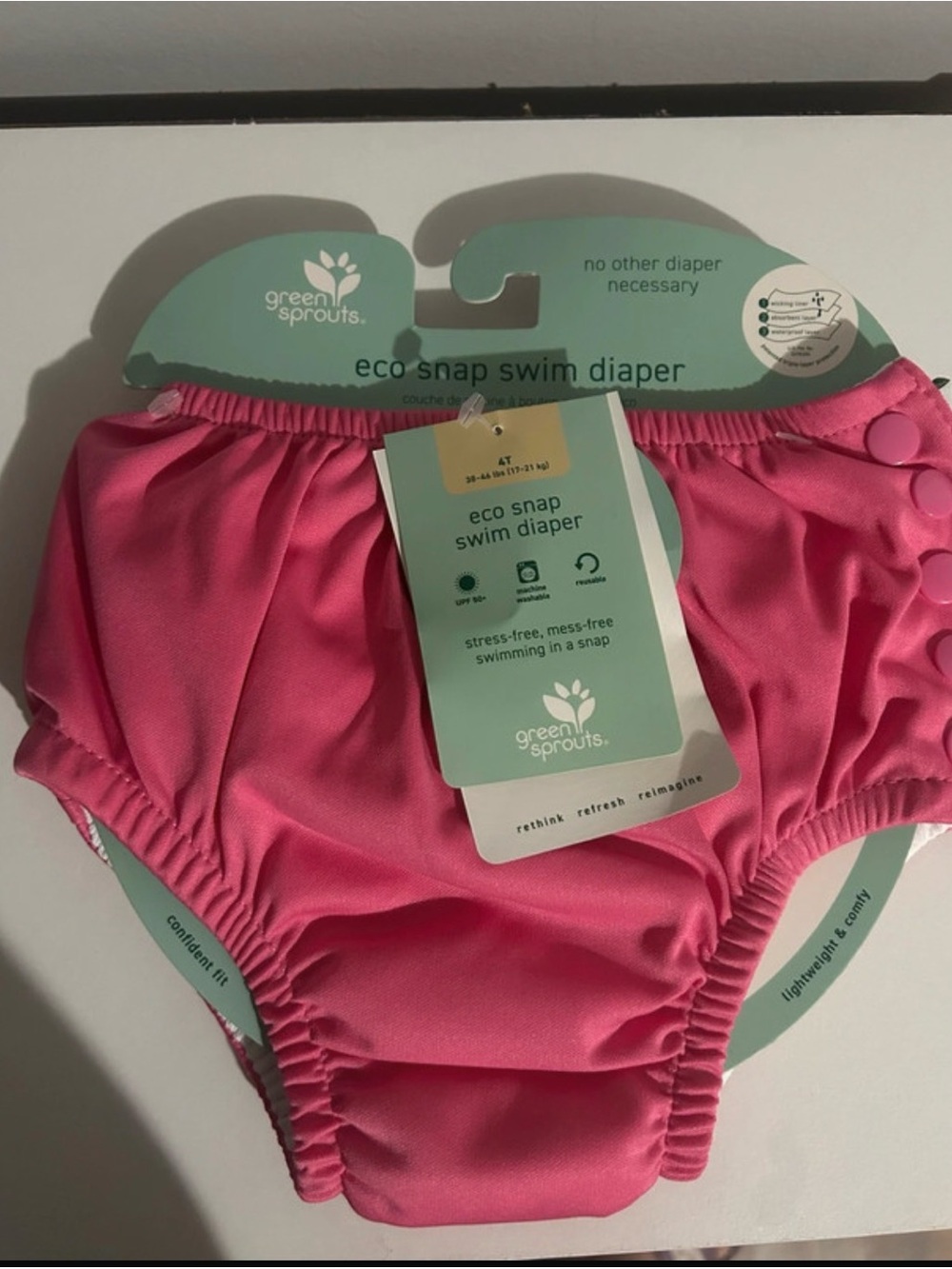 Green Sprouts Pink Eco Snap Swim Diaper